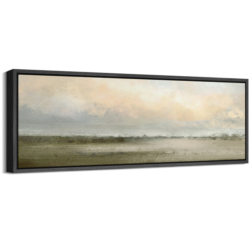Reproduction d'art sur toile encadrée, H 20 po x l 60 po, Reproduction avec cadre flottant, Noir