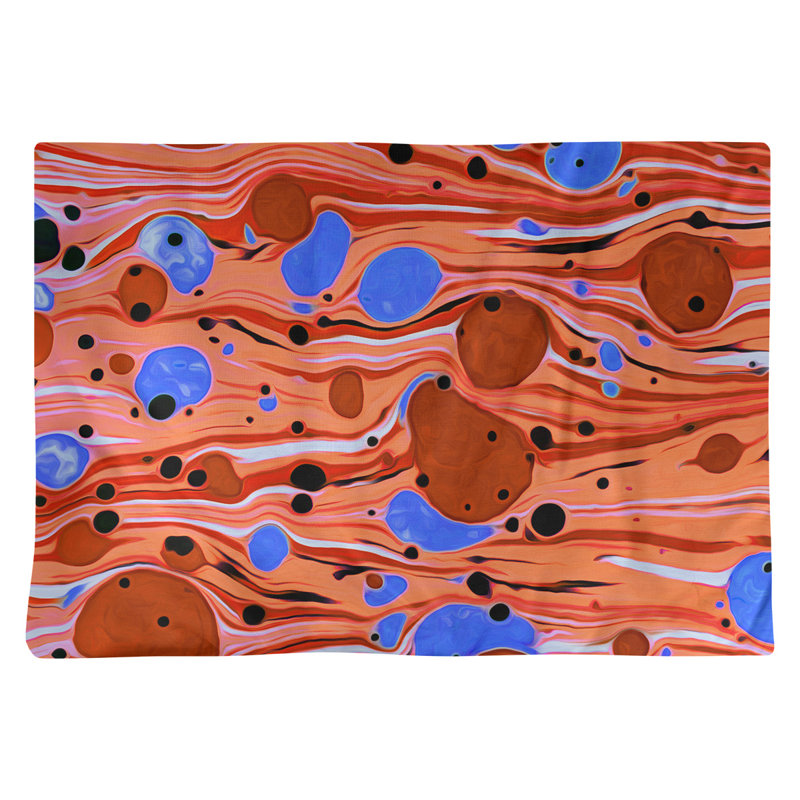 Récapitulatif de coton 18" à tourbillons paint, Orange / Bleu, Sergé de coton