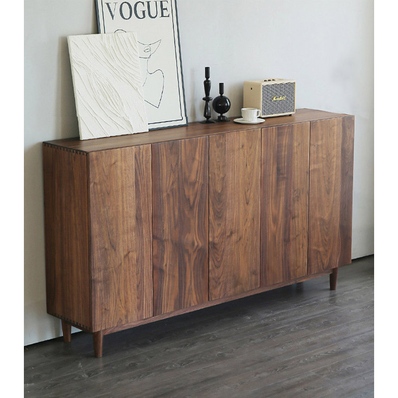 Modern minimalist black walnut shoe cabinet