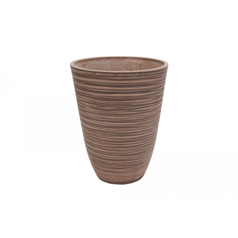 Amirjon Synthetic Fiber Floor Vase, 33cm H x 26cm W x 26cm D, Taupe