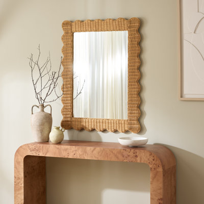 Cleckley Rattan 40 Inch Mirror