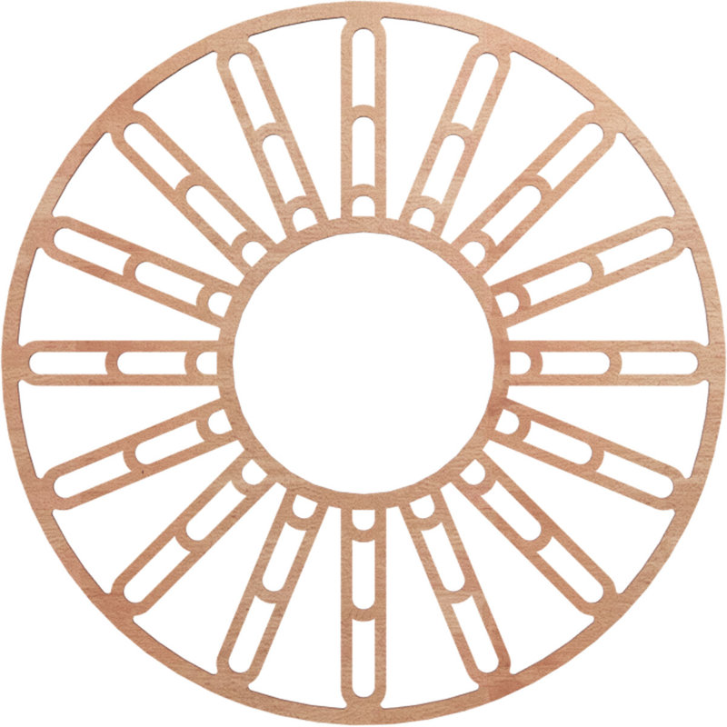 Médaillon de plafond en bois ajouré Hickory, H 28 po x l 28 po x P 0,38 po, Cerise