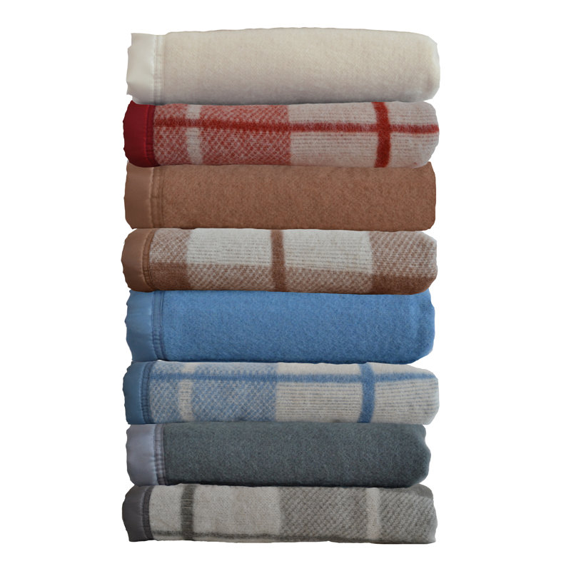 Couverture 100% laine vierge Lyon, Simple, Colombe