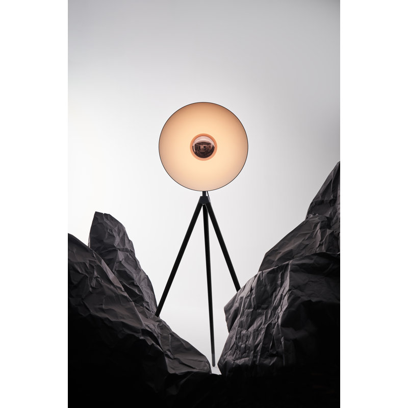 Apollo Floor Lamp, Black/Black Wood