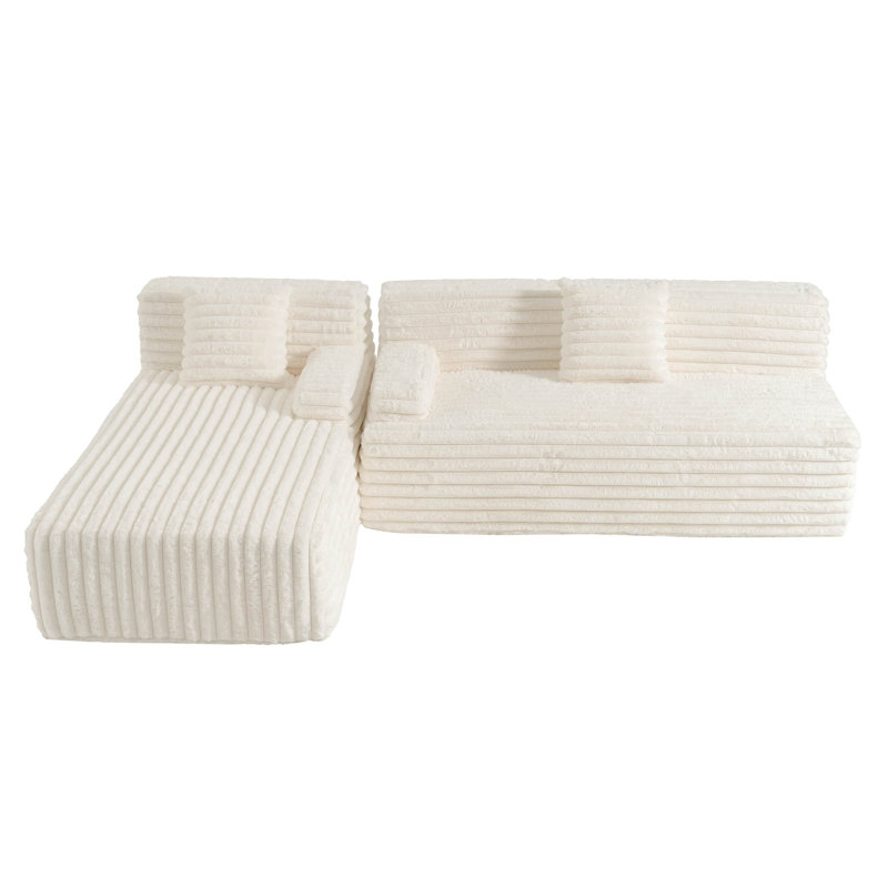 Canapé modulaire 110 po Cloud, Tissu beige