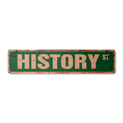 History Street Sign Aluminum 4" X 18"