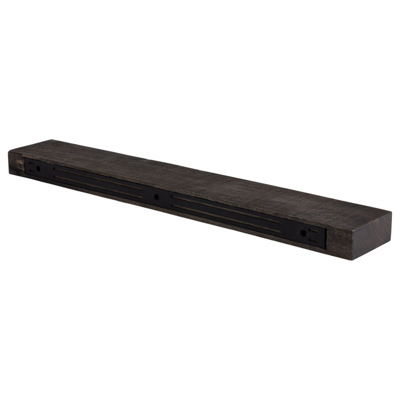 24" Dark Chocolate Solid Wood Floating Mantel Shelf