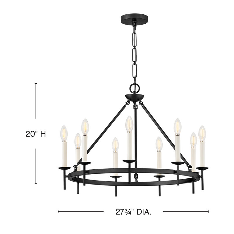 Copley 9-Light Chandelier, Black
