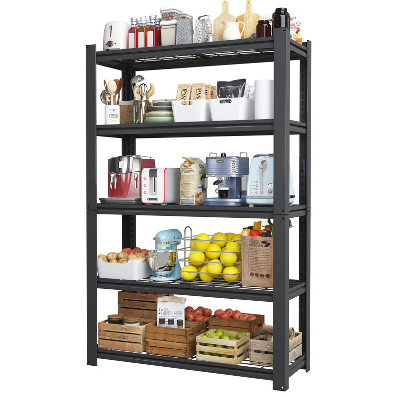 Étagère en métal de 72 po h 5, capacité de 2 000 lb, réglable pour les ustensiles de cuisine dans la cuisine - étagère de rangement à fil ouvert avec