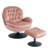 Zenon Velvet Swivel Accent Chair with Ottoman-992496192