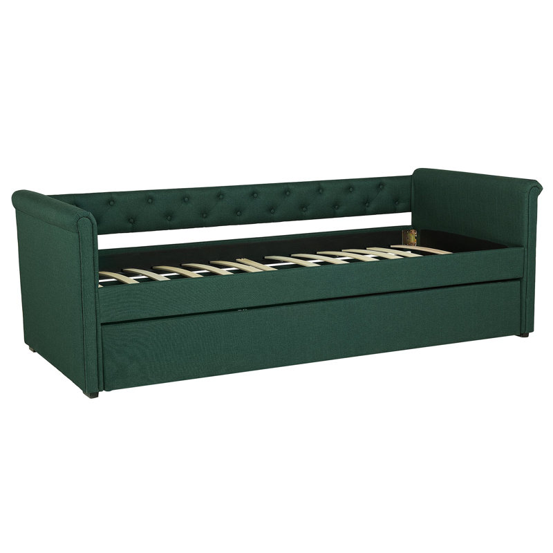 Steephill Upholstered Daybed with Trundle, Green