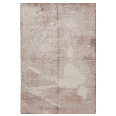 Hand Knotted Silk Area Rug in Lilac