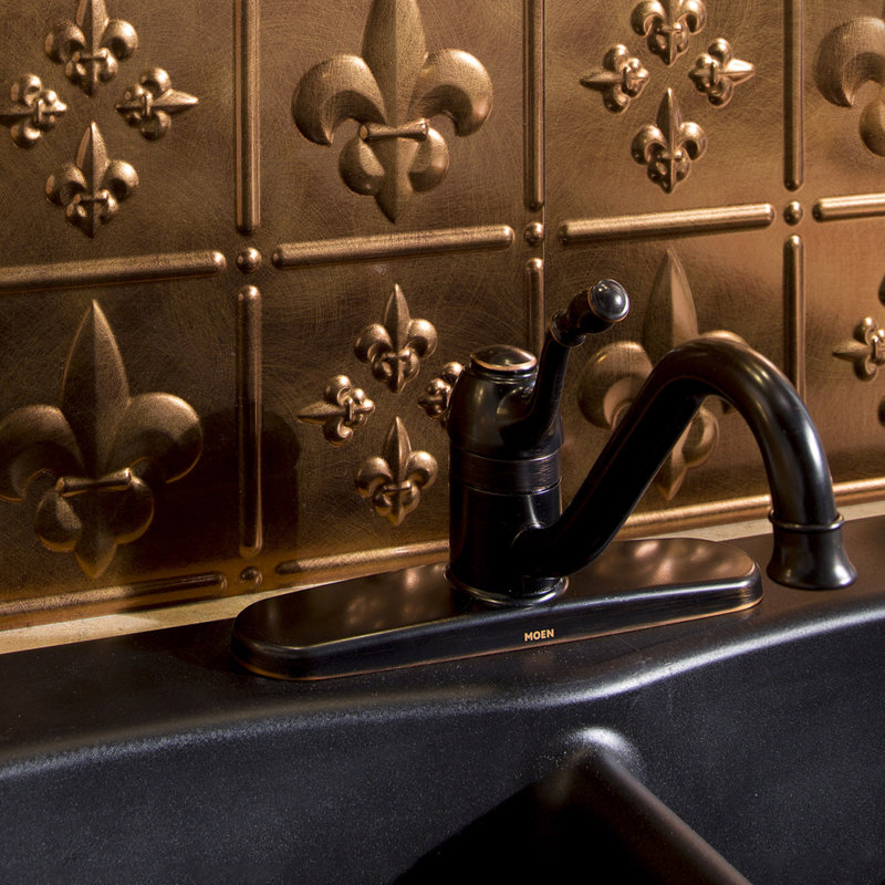 Ensemble de dosseret décoratif en vinyle FASÄDE Fleur de Lis 15 pieds carrés, Bronze antique