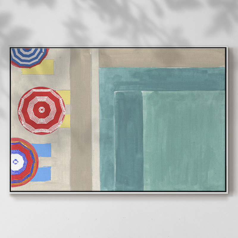 Au bord de la piscine I, H 27 po x l 41 po x P 2 po, Blanc