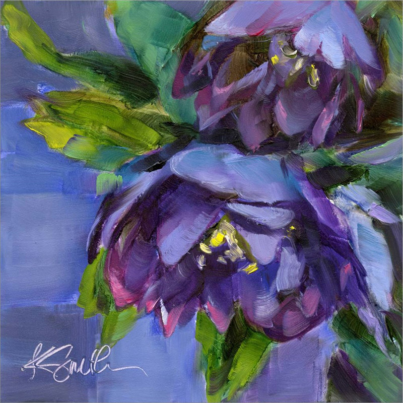 Fleurs mauves par Kim Smith, art mural sur toile
