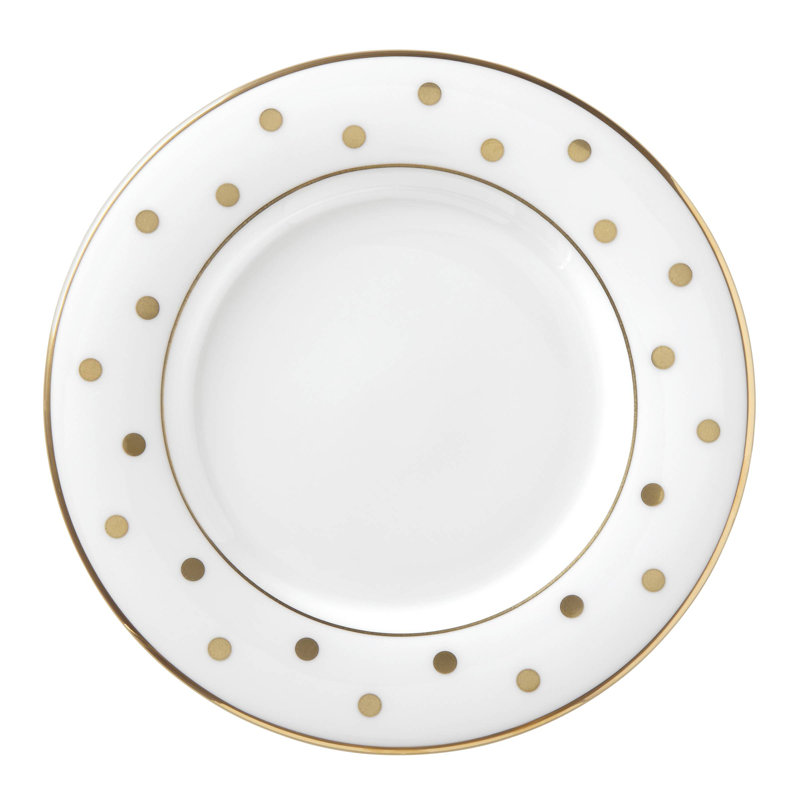Larabee Road Bone China Saucer, White/Gold