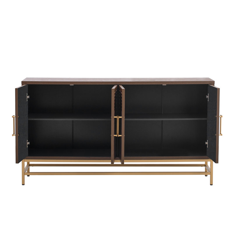 Zavien Accent Cabinet, Black, 32.7" H x 59.8" W x 15.7" D
