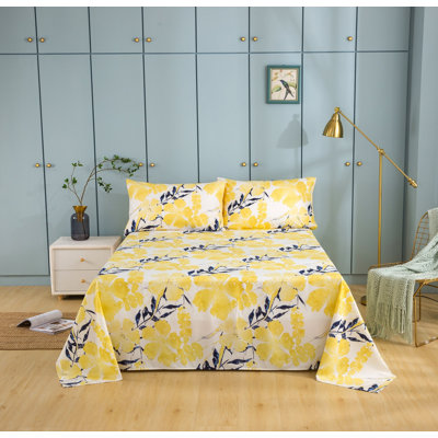 Drap-housse floral en microfibre