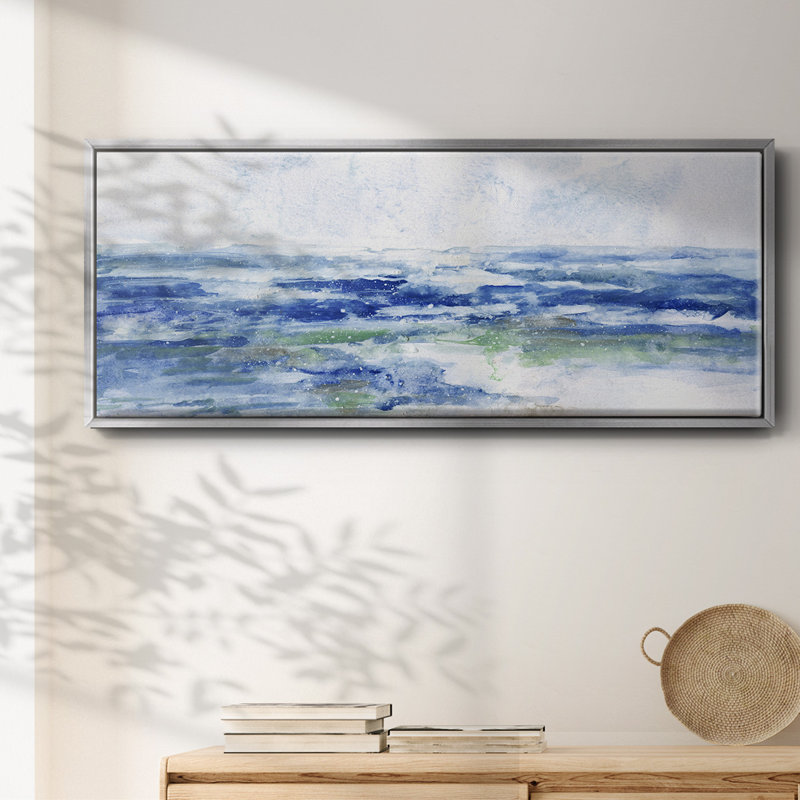 Soft Ocean Waters I- Framed Canvas
