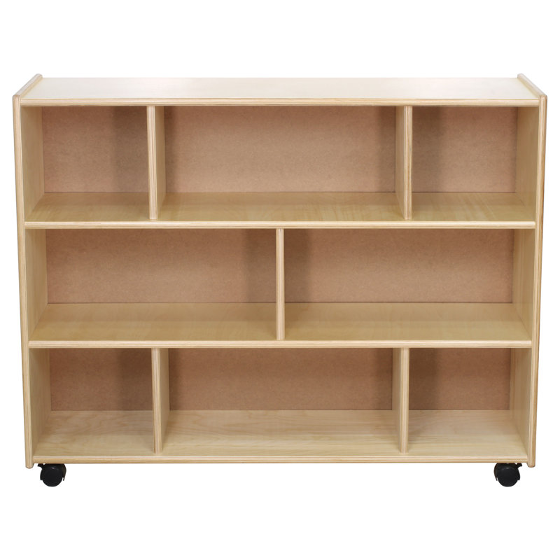 8 Compartment Manufactured Wood Shelving Unit, 38" H x 48" W x 12" D