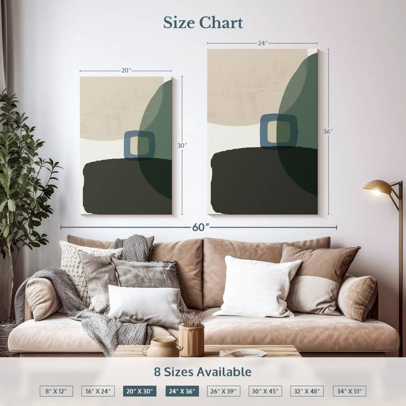 Avery Mid-Century abstrait I, H 36 po x l 24 po