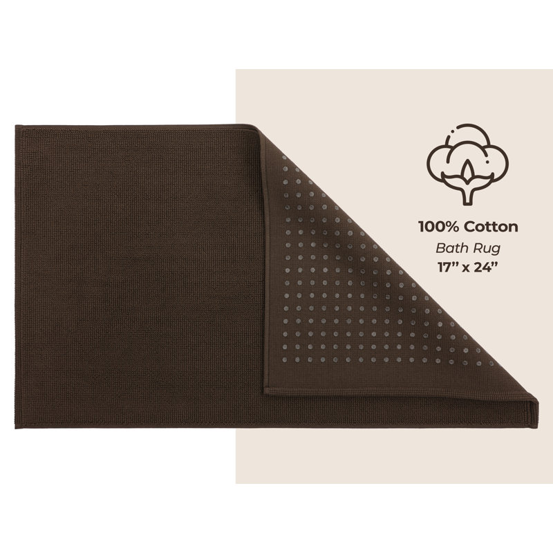 Tapis pour salle de bain 100% coton Chemung, Brun, L 17 po x L 24 po