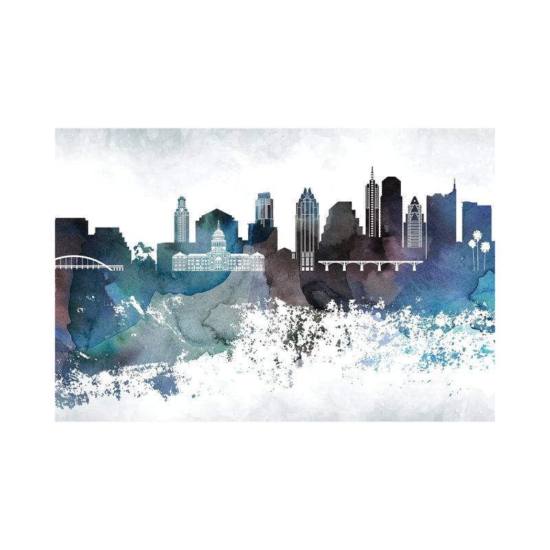 Austin Bluish Skylines - Wrapped Canvas Print, 66.04 cm H x 45.72 cm W x 3.175 cm D