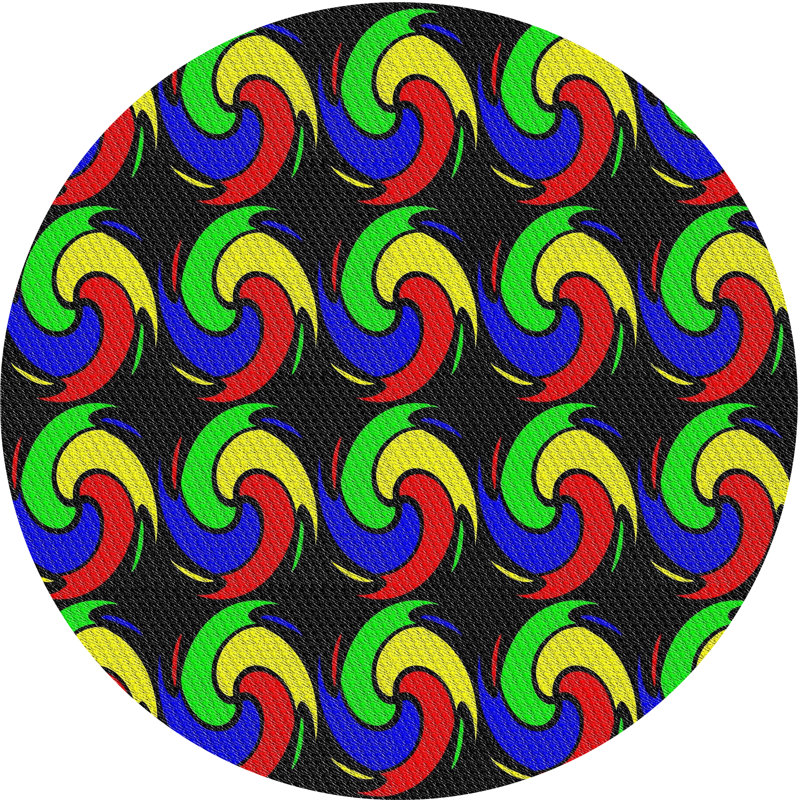 Noir Tapis décoratif, Rond 6 pi