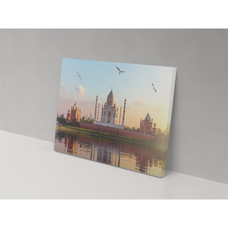 Canvas Collection Birds Over The Taj Mahal - Wrapped Canvas Print, 67cm H x 102cm W x 4cm D