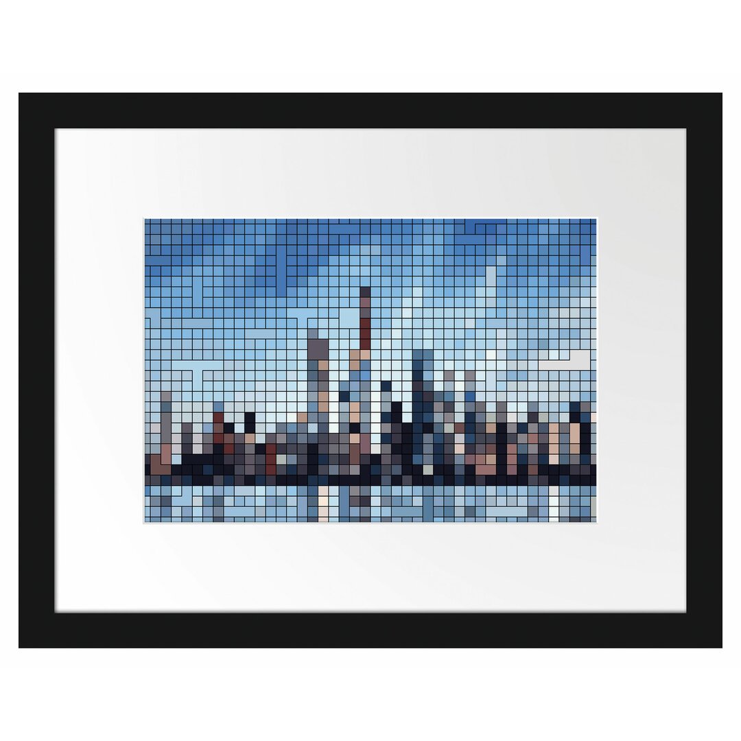 Gerahmtes Poster New York Pixel Skyline