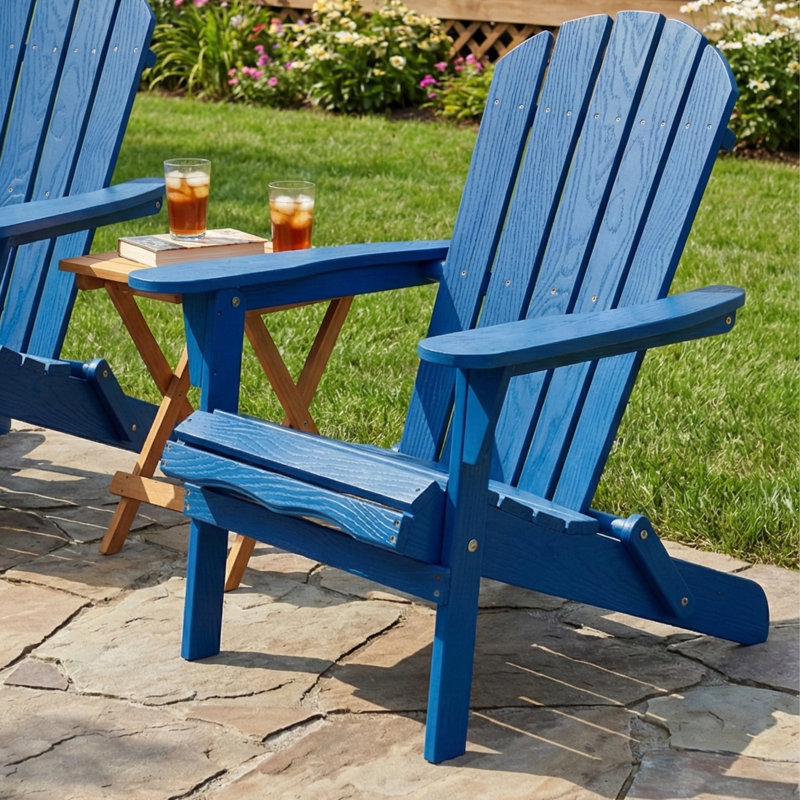 Chaise Adirondack en plastique Abril, Marine