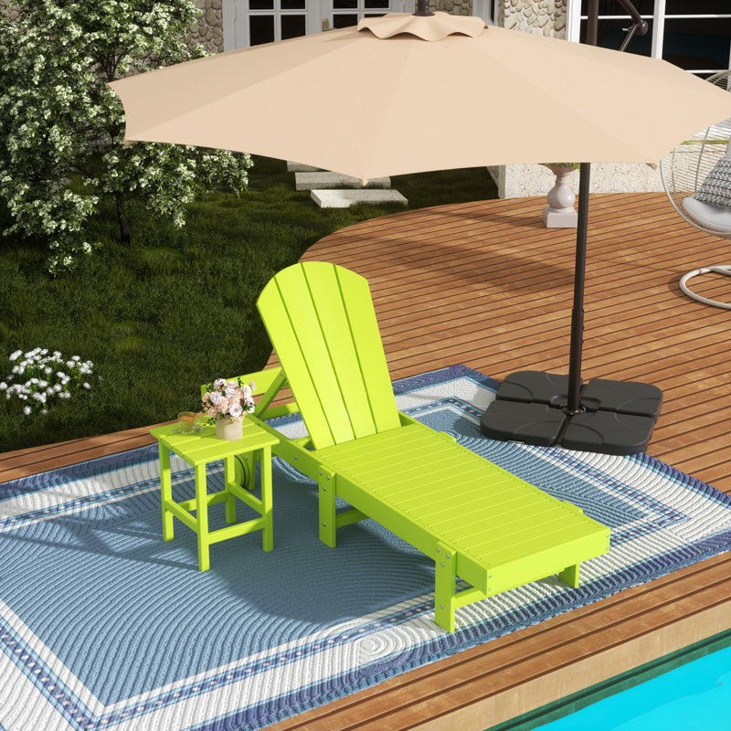 Méridienne inclinable extérieure en poly Lagune, Lime