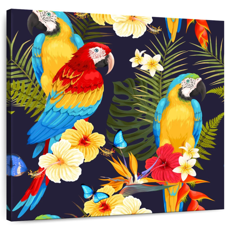 Brampt Macaw Trio, 16" H x 16" W