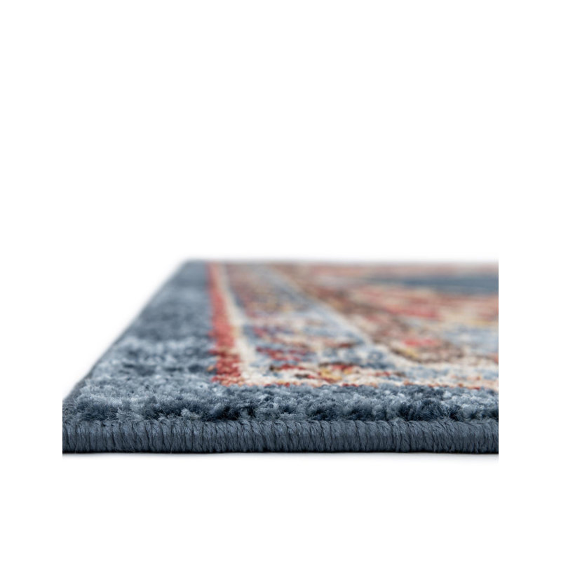 Tapis bleu marine d'inspiration persane Lieveke, Rectangulaire 7 pi 1 po x 10 pi