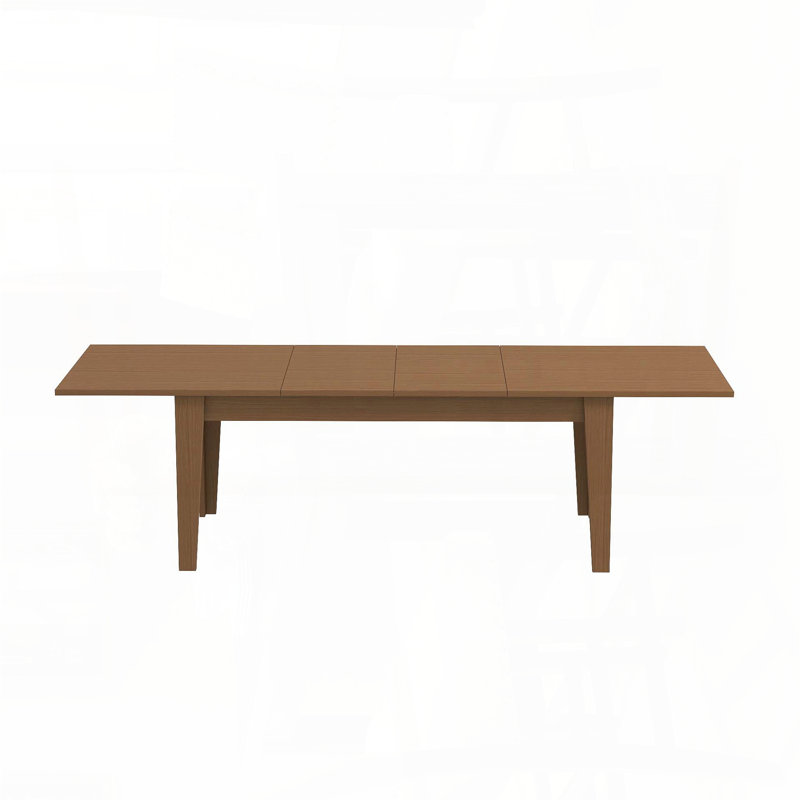 Grande table de cuisine extensible 106,5 pouces - Finition mélamine, capacité 110 lb, Chêne