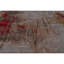 Tapis abstrait rectangulaire noué à la main or / rouge / gris-87939793