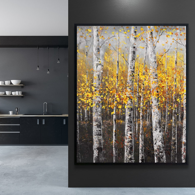 Sunny Birch Trees Print On Canvas