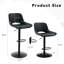Ensemble de 2 tabourets de bar pivotants réglables en polyuréthane noir avec repose-pieds-396835757