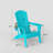 3-Piece Outdoor HDPE Adirondack Seating Set – 2 Foldable Patio Chairs With Cup Holders & 2-Tier End Table, All-Weather Poly Lumber Furniture For Porch, Backyard, Deck & Pool Area-1901479307