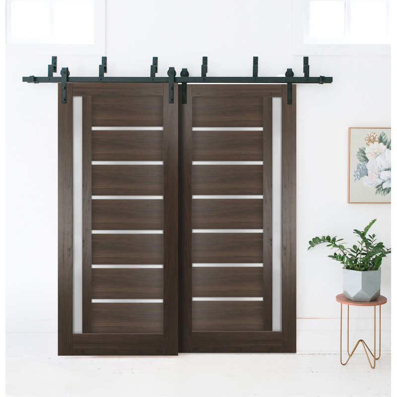 Portes coulissantes en bois givré Quadro, 17 po x 79,5 po