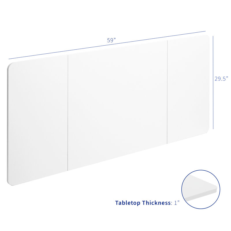 De table, 60" x 30", Blanc, 3-Piece