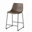 Ensemble de 2 tabourets de comptoir de style rétro bruns de 24 pouces, siège large pour plus de confort, structure en fer durable, design moderne et traditionnel-468480