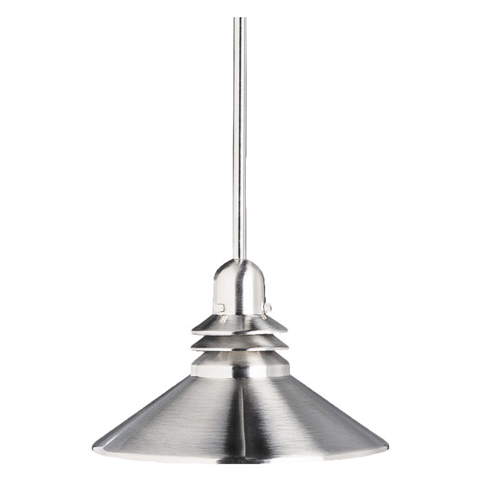 Millers 1 - Light Brushed Nickel Single Pendant Breakwater Bay
