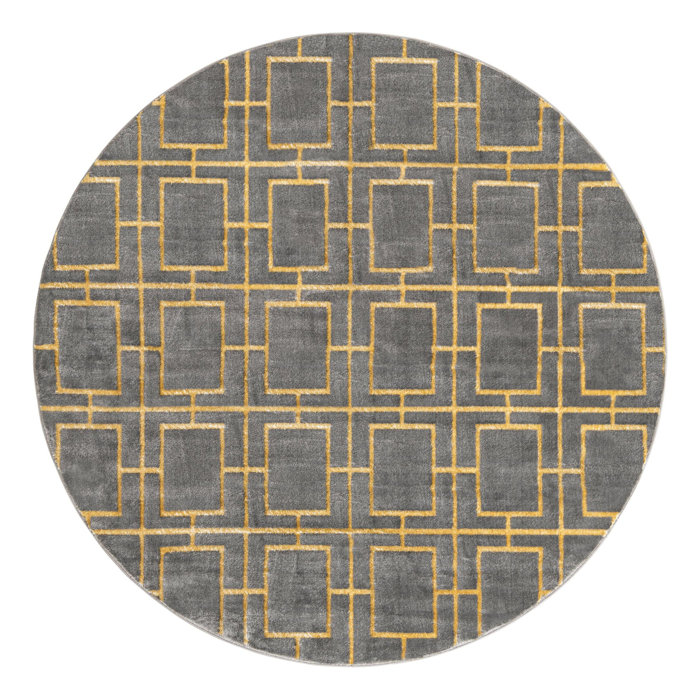 MarilynMonroe Glam Geometric Gray/Gold Area Rug & Reviews | Wayfair
