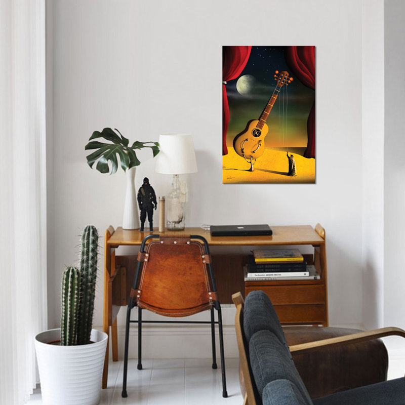 « violao guitare », impression sur toile, H 12 po x l 8 po x P 0,75 po, Toile tendue, Pas de tapis