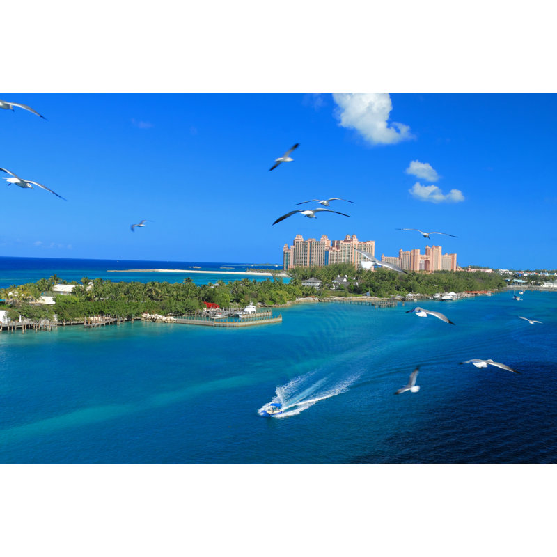 Bahamas Pier by WorachatSodsri - Wrapped Canvas Print, 30cm H x 46cm W x 3.8cm D