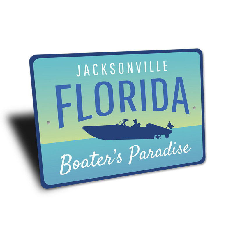 Plaque en aluminium Jacksonville Florida, H 12 po x l 18 po x P 0,06 po