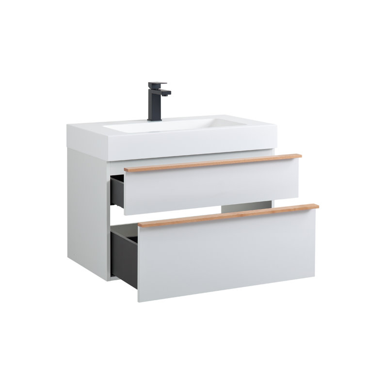 Meuble-lavabo mural moderne à fermeture en douceur