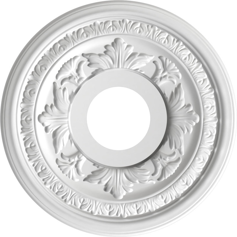 EnduraForm PVC Baltimore Thermoformed Ceiling Medallion, 13"OD x 3 1/2"ID x 3/4"P (Fits Canopies up to 5 1/4"), Metallic Antique Brass