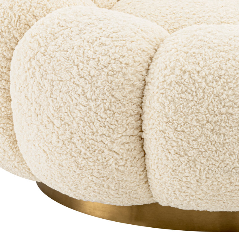 Mello Swivel Lounge Chair, Faux Shearling Polyester